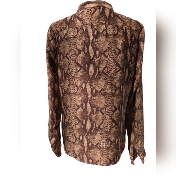 H&M Python Print Shirt Silky Feel (Size 12) - Picture 3 of 4
